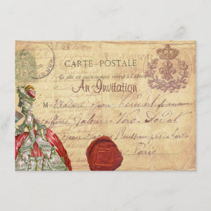 Marie Antoinette Carte Postale Parisian Inbjudan