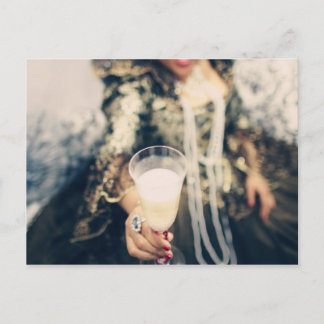 Marie Antoinette Champagne glass party-toast Inbjudan Vykort