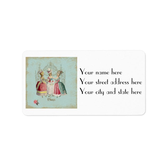 Marie Antoinette Dam i väntan Adressetikett (Framsidan)