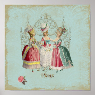 Marie Antoinette Dam Paris Fransk Print Poster