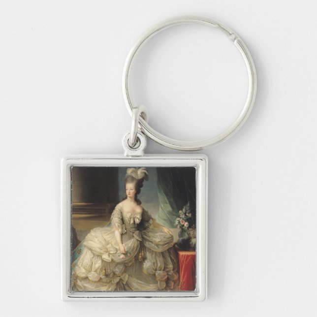 Marie Antoinette drottning av frankriken, 1779 Fyrkantig Silverfärgad Nyckelring (Framsidan)