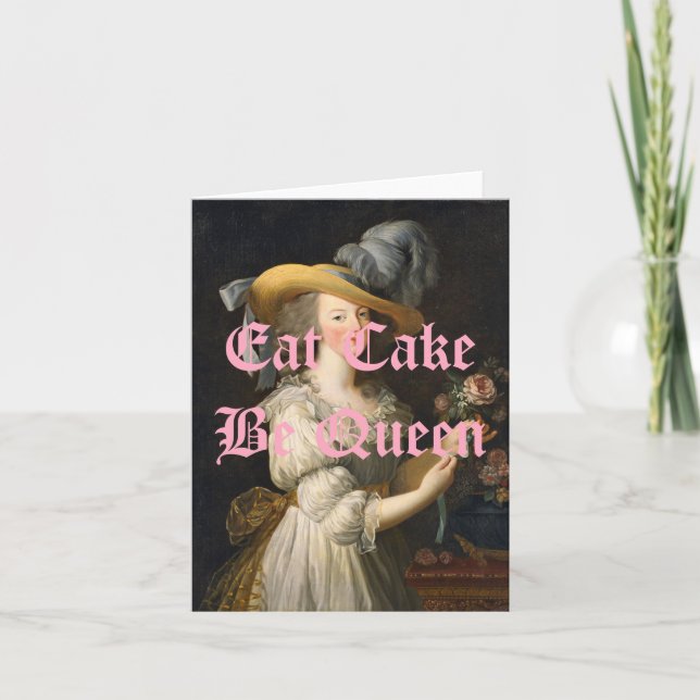 Marie Antoinette Eat Cake Queen Kort (Framsida)