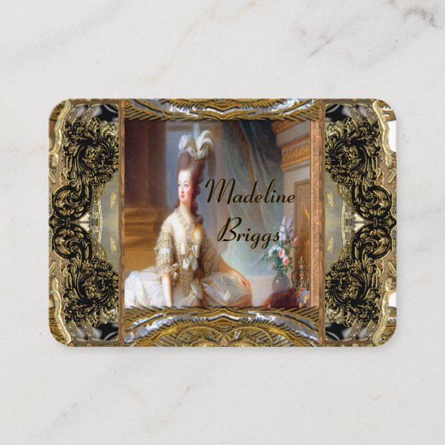 Marie Antoinette elegantprofessionell Visitkort (Framsida)