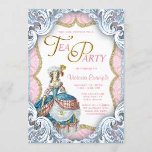 Marie Antoinette Födelsedagsfirande Tekalk Inbjudningar