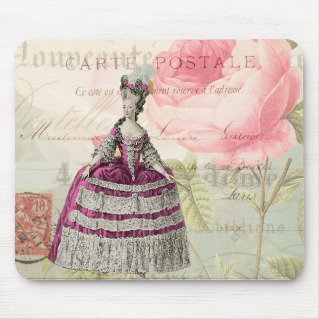 Marie Antoinette Fransk Accent Mousepad Musmatta (Framsidan)