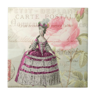 Marie Antoinette-Fransk, dekorationskeramik Tile Kakelplatta