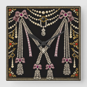 Marie Antoinette Fransk Inspirerad Design Med Juve Fyrkantig Klocka