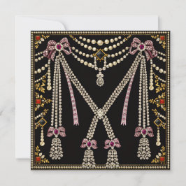 Marie Antoinette Fransk Inspirerad Design Smyckad Inbjudningar