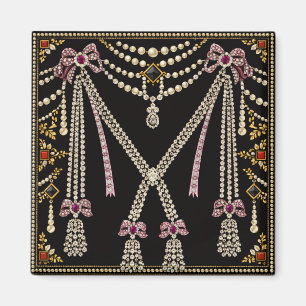 Marie Antoinette Fransk Inspirerad Design Smyckad Magnet