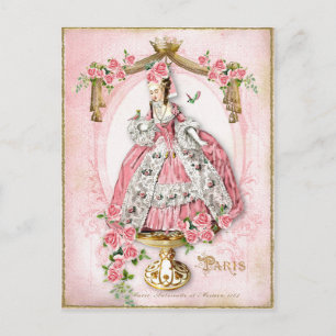 Marie Antoinette,Fransk,Paris,rosa,ro,doll Vykort