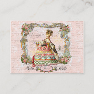 Marie Antoinette Fransk Script-Affärskort Visitkort