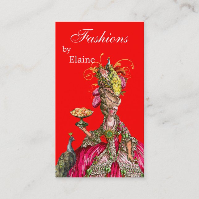 Marie Antoinette fredsock och tårta Visitkort (Framsida)