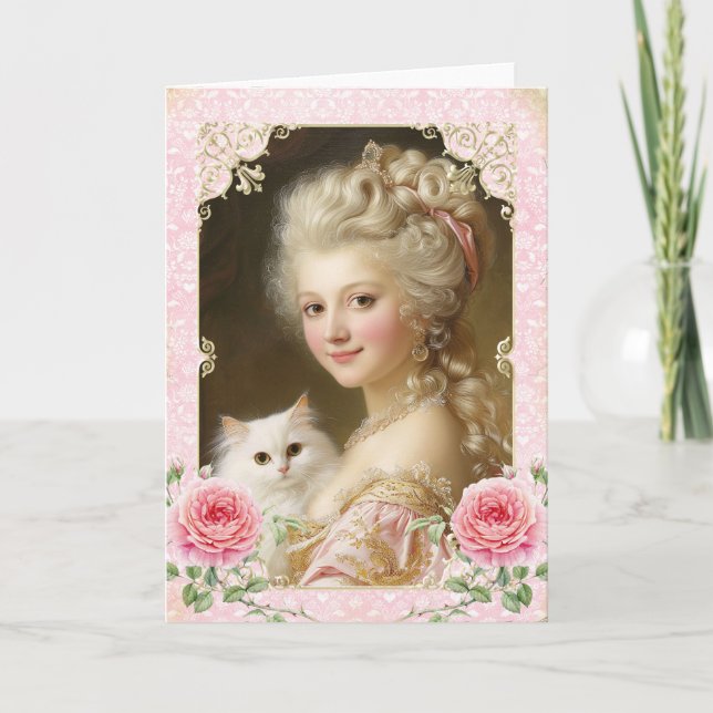 Marie Antoinette,French,Paris,cat,portrait,カード Tack Kort (Framsida)