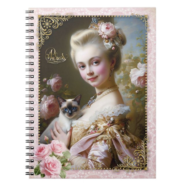 Marie Antoinette,French,Paris,cat,portrait,ノート Anteckningsbok (Framsidan)