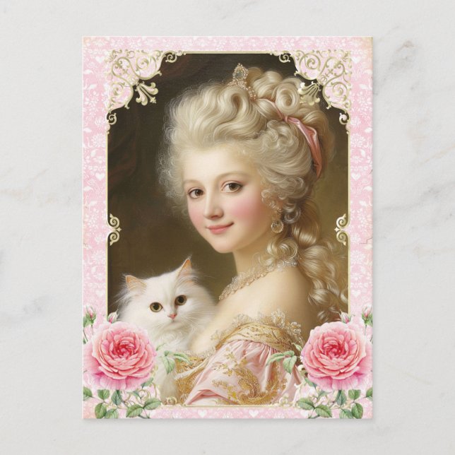 Marie Antoinette,French,Paris,cat,portrait ポストカード Vykort (Framsida)