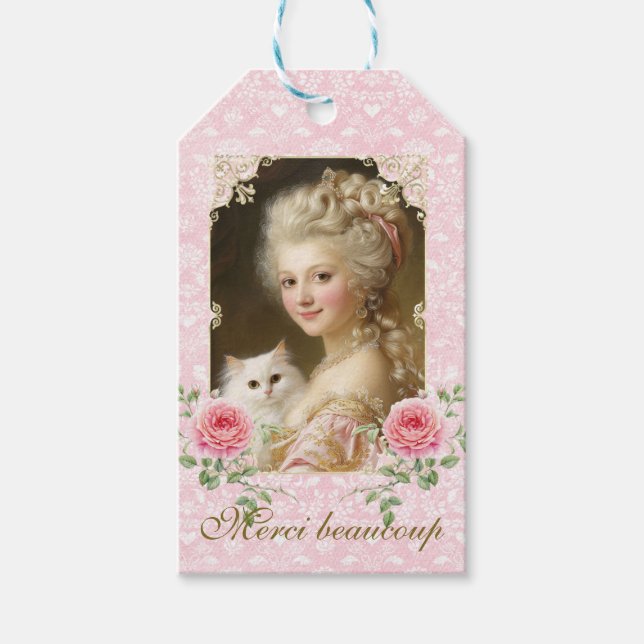 Marie Antoinette,French,Paris,cat,portrait, Presentetikett (Framsidan)