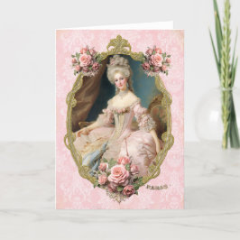 Marie Antoinette,French,Paris,portrait,roses 招待状 Tack Kort