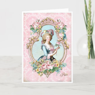 Marie Antoinette French Paris rose portrait カード Tack Kort
