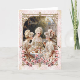Marie Antoinette,French,Paris,tea,cake,roses 招待状 Tack Kort