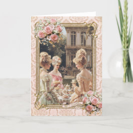 Marie Antoinette,French,Paris,tea,cake,roses 招待状 Tack Kort
