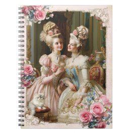 Marie Antoinette,French,Paris,tea,cat,roses  メモ帳 Anteckningsbok