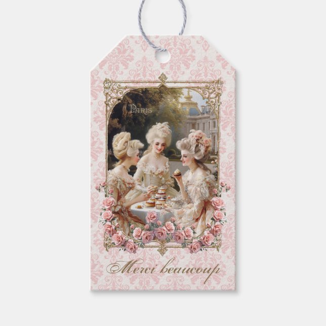 Marie Antoinette French roses tea cakes  ギフトタグ Presentetikett (Framsidan)