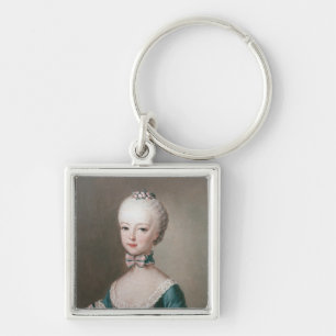 Marie Antoinette Fyrkantig Silverfärgad Nyckelring