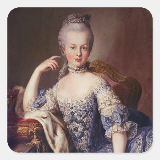 Marie Antoinette Fyrkantigt Klistermärke (Framsida)