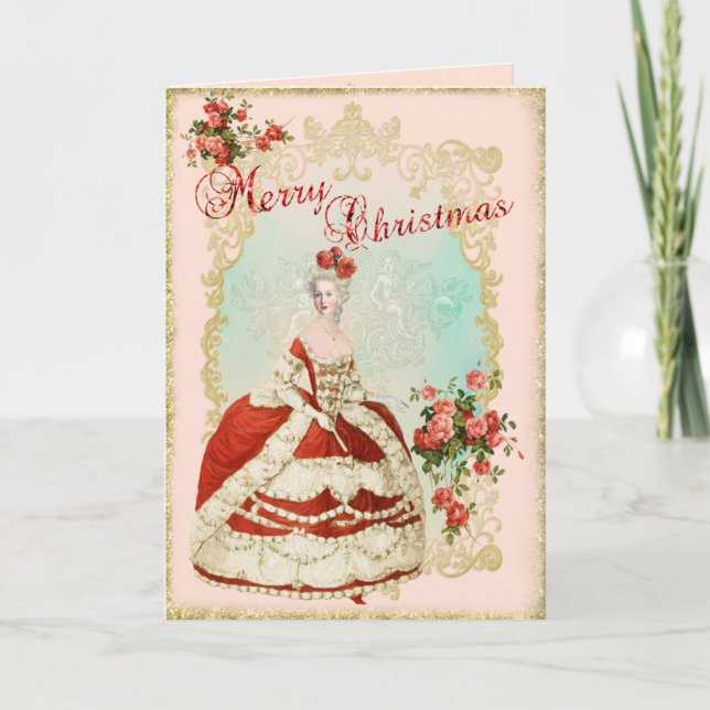 Marie Antoinette  Greeting Card Christmas Rose Helgkort (Framsida)