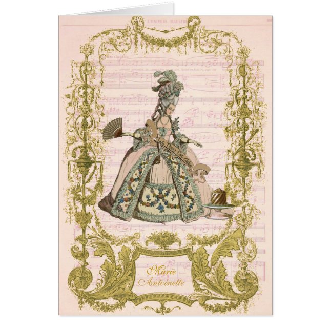 Marie Antoinette häller Cerises Hälsningskort (Framsidan)