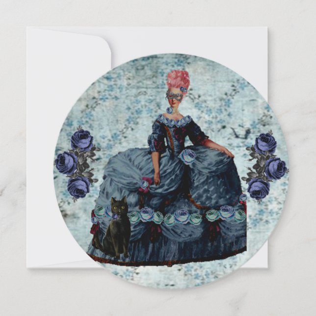 Marie Antoinette Halloween-gala Kort (Framsida)