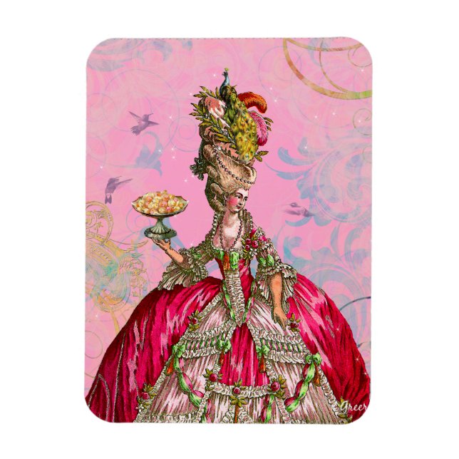 Marie Antoinette & Hummingbird i Rosa Magnet (Vertikal)