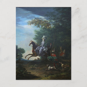 Marie Antoinette Hunting av Louis Auguste Brun Vykort