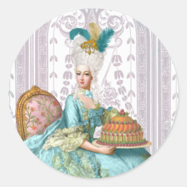 Marie Antoinette i Aqua Runt Klistermärke