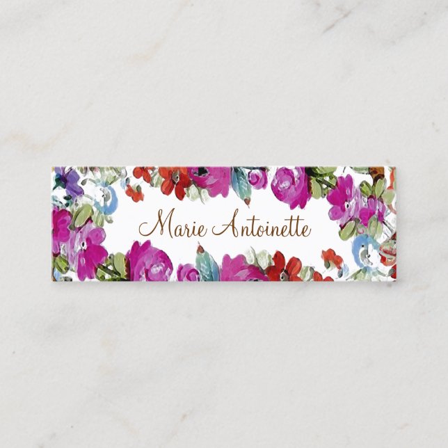 Marie Antoinette i Flowers ~ Affärskort Mini Visitkort (Framsida)