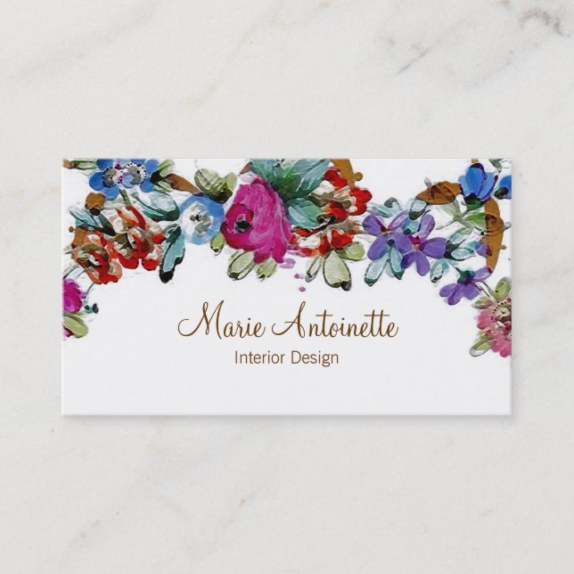 Marie Antoinette i Flowers ~ Affärskort Visitkort (Framsida)
