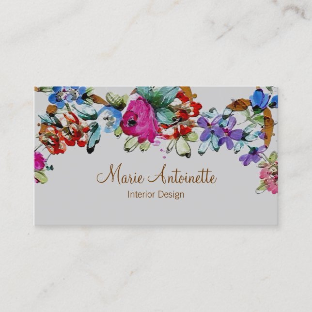 Marie Antoinette i Flowers ~ Affärskort Visitkort (Framsida)