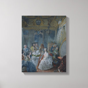 Marie Antoinette i henne kammare på Versailles Canvastryck