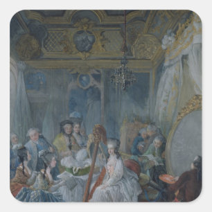 Marie Antoinette i henne kammare på Versailles Fyrkantigt Klistermärke