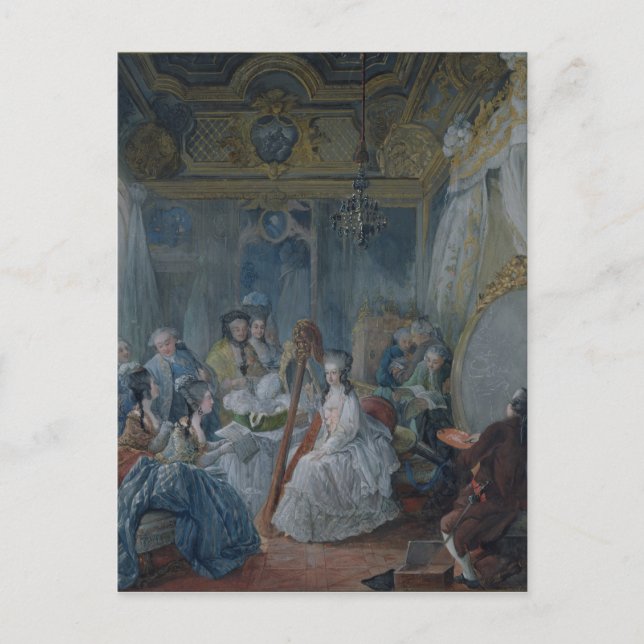Marie Antoinette i hennes kammare i Versailles Vykort (Framsida)