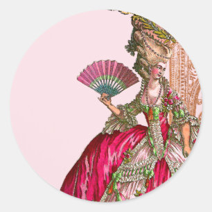 Marie Antoinette i Shock rosa Runt Klistermärke