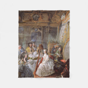 Marie Antoinette i sin kammare i Versailles Fleecefilt