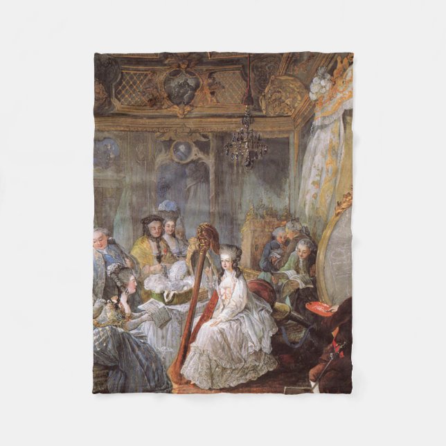Marie Antoinette i sin kammare i Versailles Fleecefilt (Framsidan)