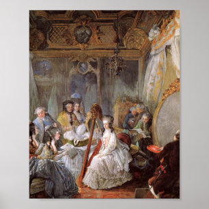 Marie Antoinette i sin kammare i Versailles Poster