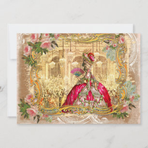 Marie Antoinette i Versailles i Rosa Inbjudningar