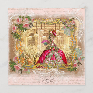 Marie Antoinette i Versailles i Rosa Inbjudningar