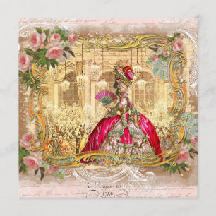 Marie Antoinette i Versailles i Rosa Inbjudningar
