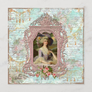 Marie Antoinette Inbjudningskort för möhippan