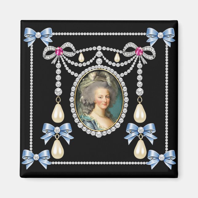 Marie Antoinette Inspirerad Kort Köning av Frankri Magnet (Framsidan)