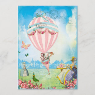 Marie Antoinette Invitation Tea i Versailles Inbjudningar